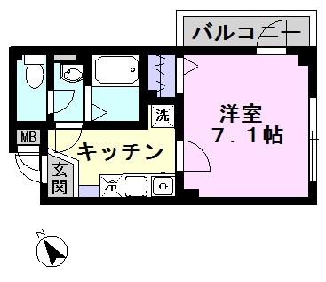 AXIA(1K/1階)の間取り写真