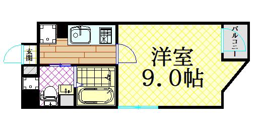 メゾニティ・クイーン阿波座(1K/2階)の間取り写真