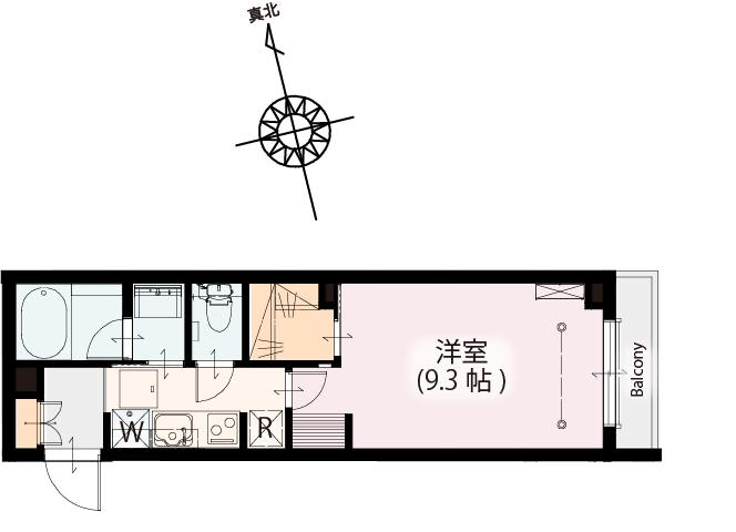 ソレイユメゾン本八幡(1K/2階)の間取り写真