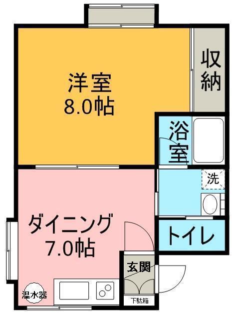 ハイツYOU(1DK/1階)の間取り写真