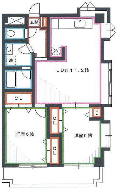 COM・CALDECOTT(2LDK/1階)の間取り写真