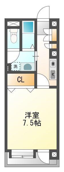 フリュウゲル21(1K/10階)の間取り写真
