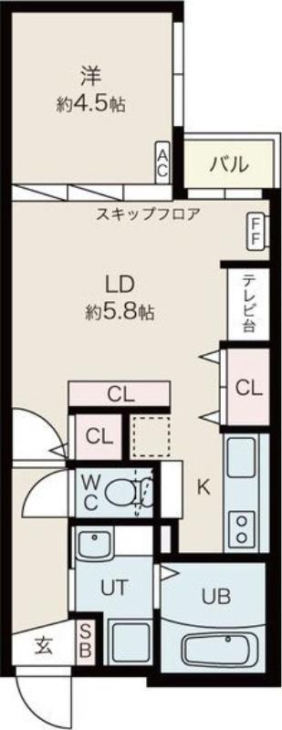 ツヴァイトロジック(1LDK/3階)の間取り写真
