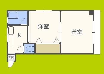 道頓堀プラザ(1DK/5階)の間取り写真