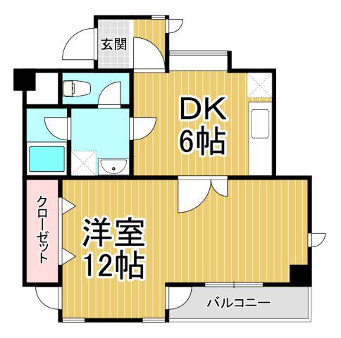 インペリアル砂山(1DK/2階)の間取り写真