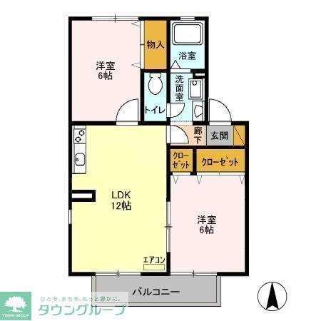 サンベルテⅤ(2LDK/2階)の間取り写真