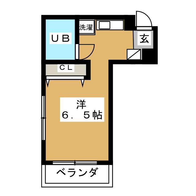 ハイム山川(ワンルーム/2階)の間取り写真