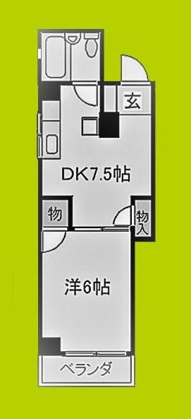 ルポ西本町(1DK/8階)の間取り写真