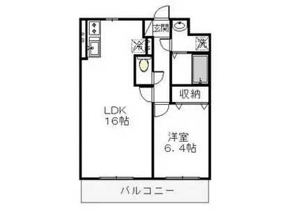モアベリー(1LDK/4階)の間取り写真