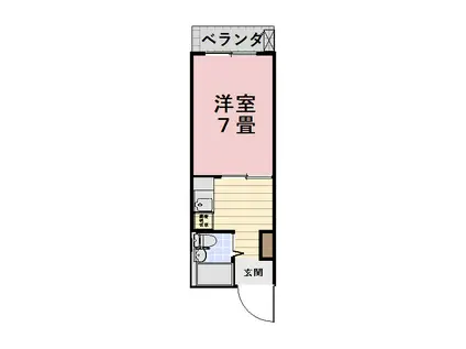 ハニーコーポラス(1K/3階)の間取り写真