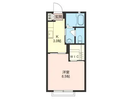 プリムローズ(1K/1階)の間取り写真