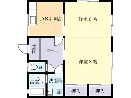 ハイツ平成(1DK/1階)の間取り写真