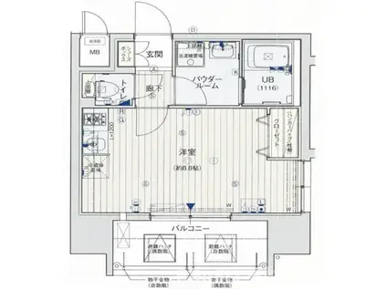 アドバンス難波南シャルム(ワンルーム/13階)の間取り写真