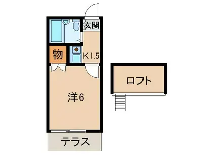 西浜第1マンション(1K/1階)の間取り写真