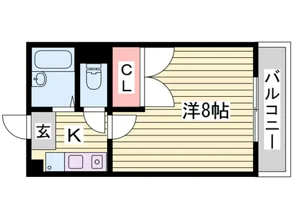 レオパレス嘉寿HIMEJI(1K/2階)の間取り写真