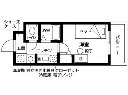 いとLAB レジデンスA棟(1K/5階)の間取り写真