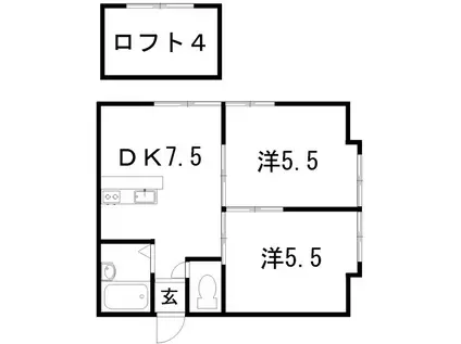 エトワール山本(2DK/2階)の間取り写真