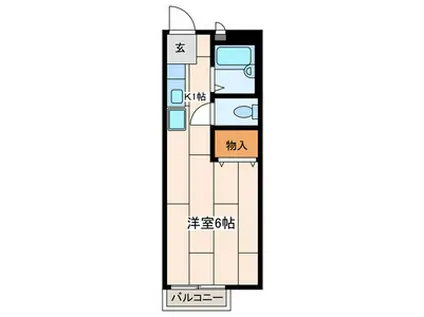 メゾンドルミエールB(ワンルーム/1階)の間取り写真