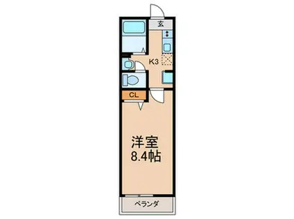 セレ新松戸(1K/2階)の間取り写真