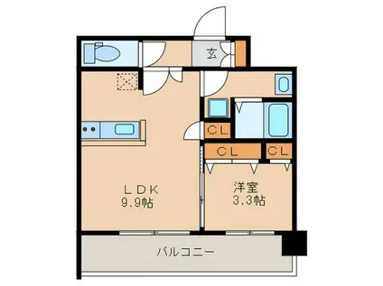 ネストピア博多ガーデン(1LDK/7階)の間取り写真