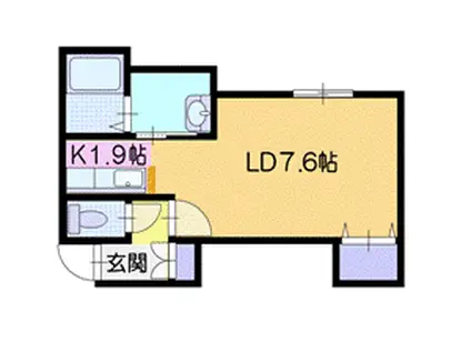 ラダトーム恵み野(1K/1階)の間取り写真