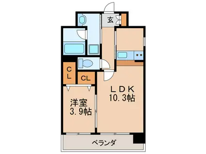 東桜コート(1LDK/7階)の間取り写真