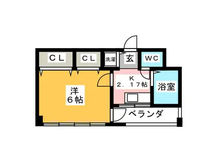 田内屋マンション(1K/3階)の間取り写真