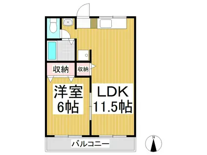 フォレスト・遊(1LDK/2階)の間取り写真