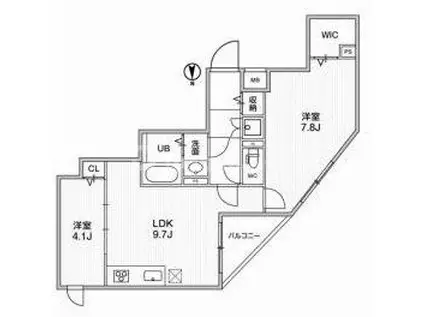 アルティザ葛西(2LDK/4階)の間取り写真