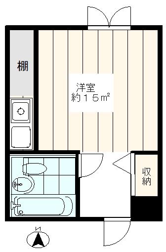 セゾン新秋津(ワンルーム/3階)の間取り写真