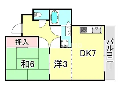 中内ハイツ(2DK/3階)の間取り写真