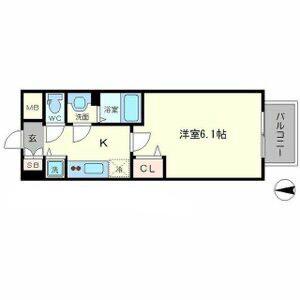 メインステージ新大阪(1K/5階)の間取り写真