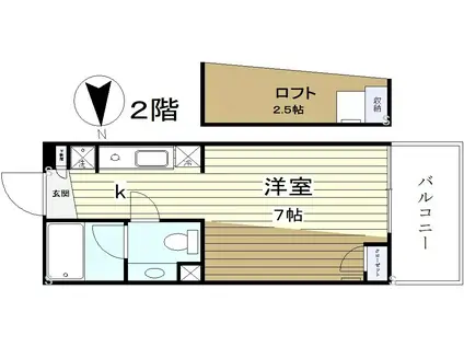 レジデンス光和109(ワンルーム/2階)の間取り写真