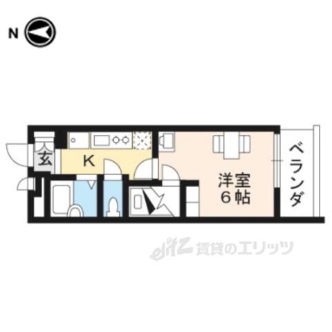 レオパレスTYK壬生(1K/1階)の間取り写真