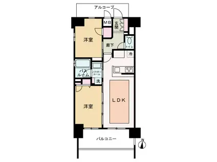 エステムプラザ梅田・中崎町IIIツインマークスノースレジデンス(2LDK/10階)の間取り写真