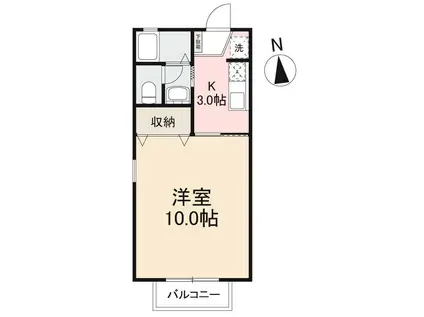 テンダーネスコーポII(1K/1階)の間取り写真