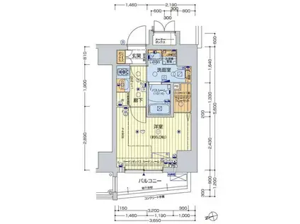 レオンコンフォート池田山(1K/6階)の間取り写真