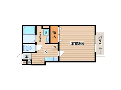 メゾン・ド・クララ(1K/2階)の間取り写真