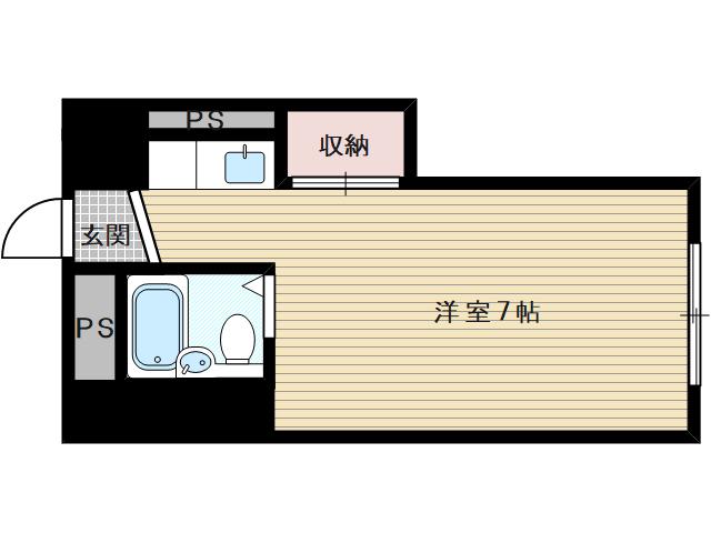 スタンドアップ淡路(ワンルーム/2階)の間取り写真