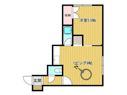 コート月寒(1LDK/3階)の間取り写真