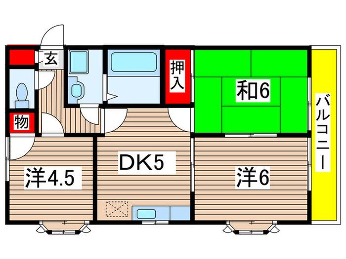 メゾンKN(3DK/2階)の間取り写真