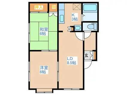 パブリックハイツ(2LDK/2階)の間取り写真