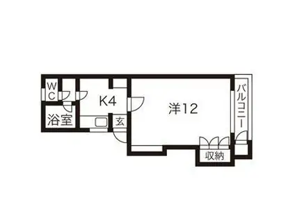 フレグランスA(1DK/2階)の間取り写真