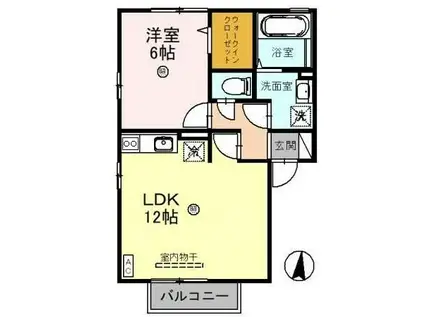プランドール・陽明(1LDK/2階)の間取り写真