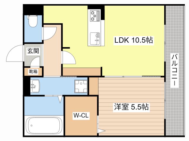 STELLA(1LDK/1階)の間取り写真