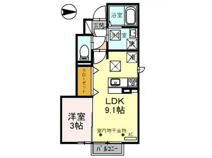 キキョウK.TツバキK.T キキョウK.T(1LDK/1階)の間取り写真