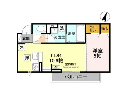 CLASSEUM幸西III(1LDK/1階)の間取り写真