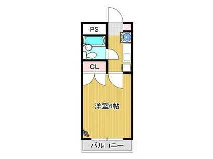 エトワール矢城A(1K/4階)の間取り写真