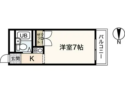 キングスフォーラム(ワンルーム/4階)の間取り写真