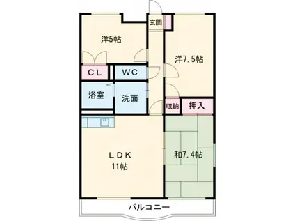 サンアベニューI(3LDK/3階)の間取り写真